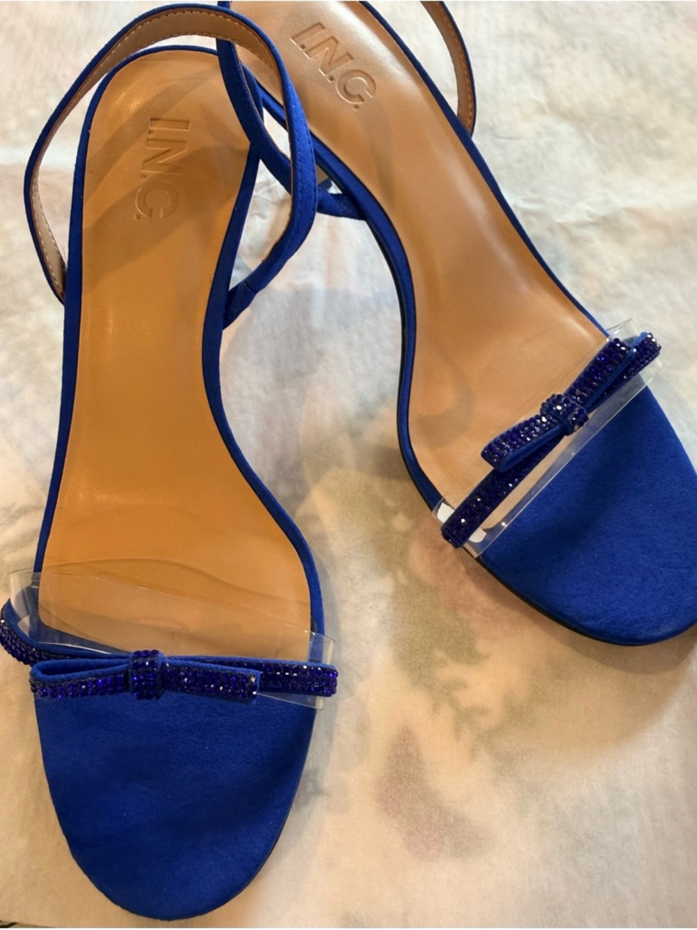 INC International Concepts Blue Navy Slingback Stilettos Spring Wedding Size 8.5
